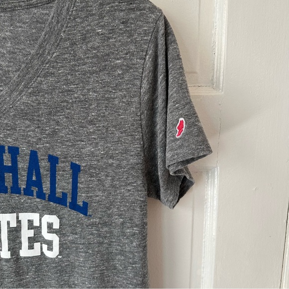 League Women’s Seton Hall Pirates University V-Neck Fitted T-Shirt Lg College - Picture 5 of 10